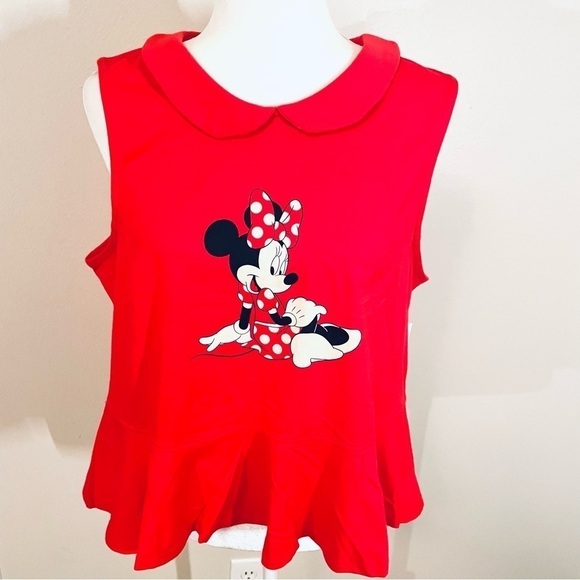 ๐ NEW Disney Minnie Mouse Peplum Tank โ Women's XL ๐100% Cotton - Picture 8 of 12